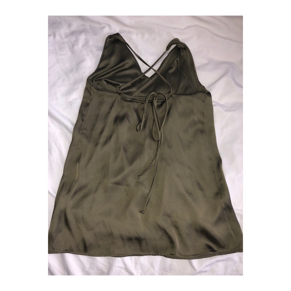 Army green satin dress